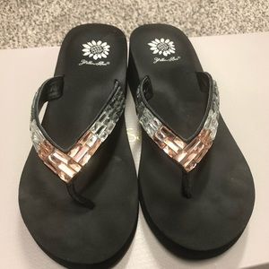 Yellow Box wedge sandals